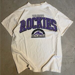 1999 Colorado Rockies White T-Shirt